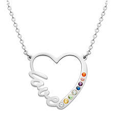 Custom Personalization Solutions Love In My Heart Birthstone Necklace
