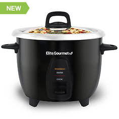 Elite Gourmet 10-Cup Rice Cooker with Stainless Inner Pot