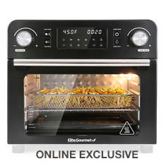 Elite Gourmet Programmable 23L Air Fryer Rotisserie Oven with 10 Menu Functions