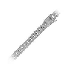 PARIKHS 11.7MM CZ Encrusted Curb Bracelet Size 8