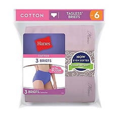 Hanes Women's Cotton Tagless Briefs 3-Pack