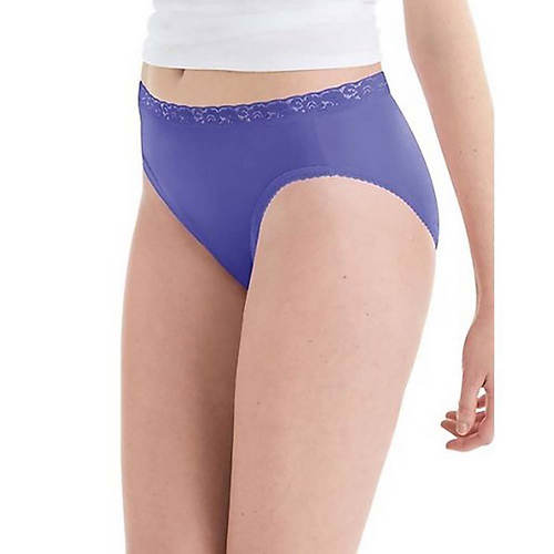 Hanes Women's Nylon Hi-Cut Panties 6-Pack