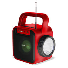 Jensen Bluetooth Speaker with Emergency USB Charging, FM Radio, Flashlight and Solar Charging