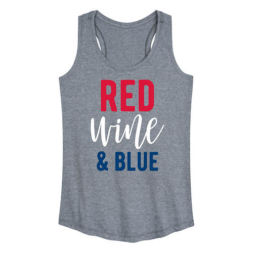 Instant Message Women's Red Wine & Blue Tank