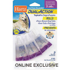 Hartz UltraGuard Dual Action Flea & Tick for Dogs 61-150 lbs+ 3 count