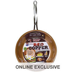 Bulbhead 10" Red Copper Frying Pan