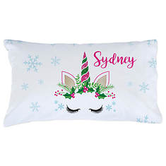 Custom Personalization Solutions Christmas Unicorn Personalized Pillowcase