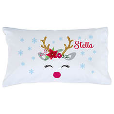 Custom Personalization Solutions Personalized Reindeer Pillowcase