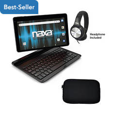 Naxa 2-in-1 10.1" Core Tablet with Android® 11 and Bluetooth® Keyboard Combo