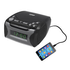Naxa Dual Alarm Clock Radio with CD Player and USB Charge Port