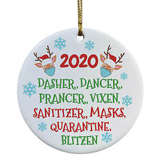 2020 Silly Reindeer Names Ceramic Ornament