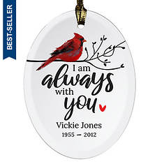 Custom Personalization Solutions Always With You Personalized Memorial Oval Glass Ornament
