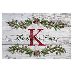 Custom Personalization Solutions Christmas Pine Personalized Doormat