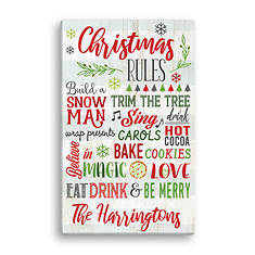 Custom Personalization Solutions Christmas Rules Personalized Canvas 10x16
