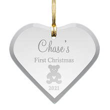 Custom Personalization Solutions First Christmas Personalized Glass Ornament
