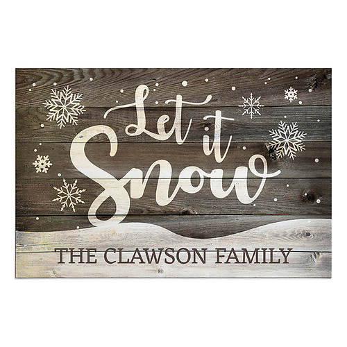 Custom Personalization Solutions Let It Snow Personalized Doormat