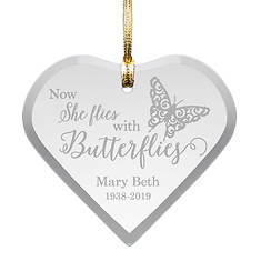 Custom Personalization Solutions Now She Flies With Butterflies Personalized Ornament