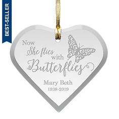 Custom Personalization Solutions Now She Flies With Butterflies Personalized Ornament