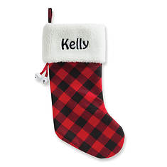 Custom Personalization Solutions Personalized Buffalo Plaid Stocking with White Cuff