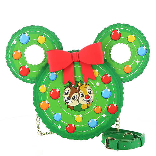 Loungefly Disney Chip and Dale Figural Wreath Crossbody Bag
