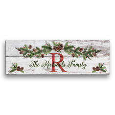 Custom Personalization Solutions Christmas Pine Personalized 9x27 Canvas