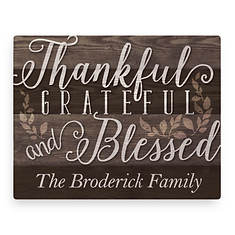 Thankful, Grateful and Blessed Personalized 16"x20" Canvas