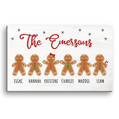 Custom Personalization Solutions Gingerbread Family Personalized 10x16 Canvas