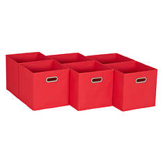 Household Essentials Inc Open Fabric Cube Storage Bins 6-Pack
