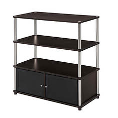 Designs2Go Highboy TV Stand with Storage Cabinets and Shelves