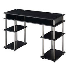 Designs2Go No Tools Student Desk with Charging Station and Shelves
