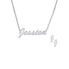 Custom Personalization Solutions Script Name Necklace and Initial Earring Set