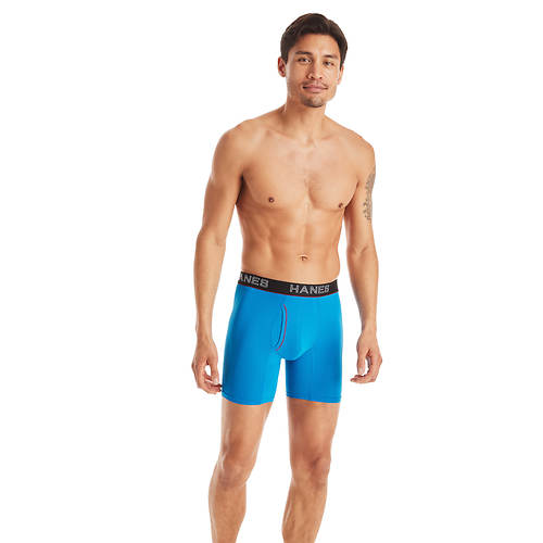 Hanes Men's Ultimate Comfort Flex Fit Boxer Brief with Support Pouch 4-Pack