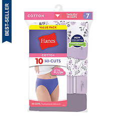 Hanes Women's Hi-Cut Panties 10-Pack