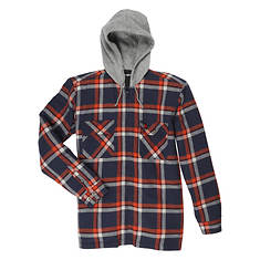 Wrangler Men's Hooded Flannel Shirt Jacket