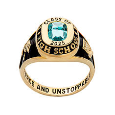 Custom Personalization Solutions Ladies' Double Row Traditional Birthstone Class Ring