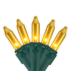 Northlight 100-Count Opaque Gold Mini Christmas Lights - 28.8' Green Wire