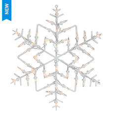 Northlight 16" White Lighted Snowflake Christmas Window Silhouette Decoration
