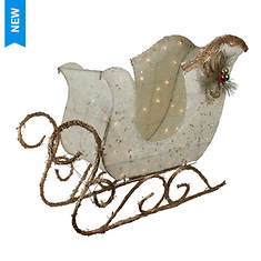 Northlight 39" Ivory and Brown Sisal Sleigh Outdoor Christmas Decoration