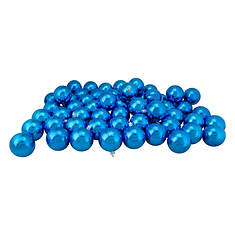 Northlight 60-Count Lavish Blue Shatterproof Shiny Christmas Ball Ornaments 2.5" (60mm)