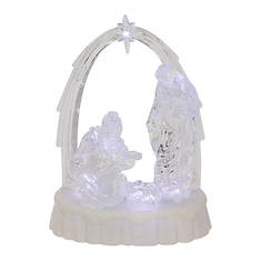Northlight 7" LED Lighted Musical Icy Crystal Nativity Scene Christmas Decoration