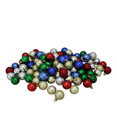 Northlight 96-Count Vibrantly Colored Shatterproof 4-Finish Christmas Ball Ornaments