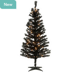 National Tree Company 4' Tinsel Tree with Plastic Stand and 70 Clear Lights