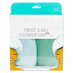 Relaxus Twist N' Dry Towel and XL Shower Cap Set