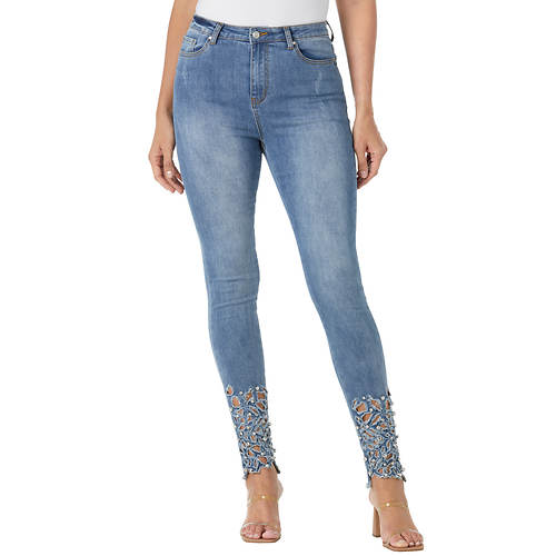 Masseys Cutout Rhinestone Skinny Jean