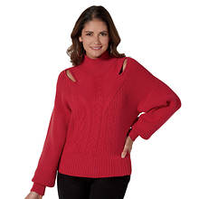 Masseys Cutout Turtleneck Sweater