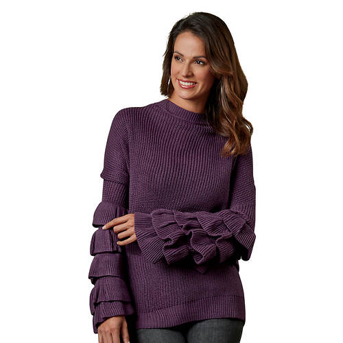 Masseys Flounce Sleeve Sweater