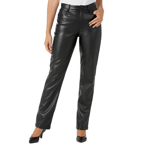 Masseys Faux Leather Relaxed 5-Pocket Pant