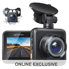Apeman Cube Front and Rear Dash Cams with 170° Field of View and 1080p Full HD