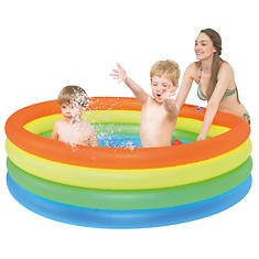 Pool Central 59" Blue and Yellow Ring Inflatable Swimming Pool for Children