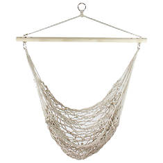 Northlight 44"x39" Natural Cotton Macrame Hammock Chair with Wooden Bar